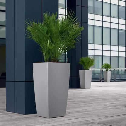 Plantenpot - LEC - Cubico Premium 50 - metallic zilver - weerbestendig