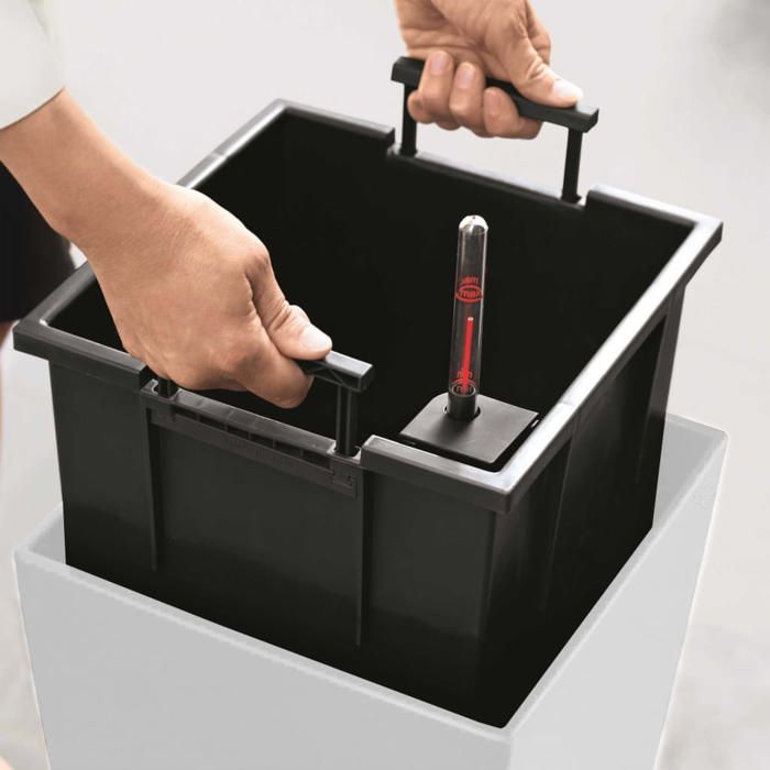 LECHUZA Bloembak Cubico Alto 40 – All-in-One Systeem in Glanzend Wit
