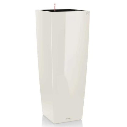 LECHUZA Bloembak Cubico Alto 40 – All-in-One Systeem in Glanzend Wit