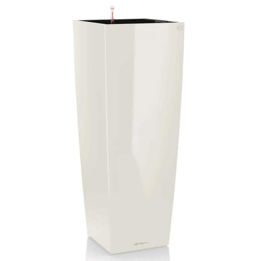 LECHUZA Bloembak Cubico Alto 40 – All-in-One Systeem in Glanzend Wit