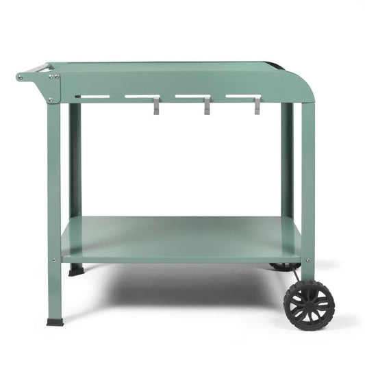 LIVOO Plancha Trolley – Robuuste Buitenkeukenoplossing in Groen/Zwart