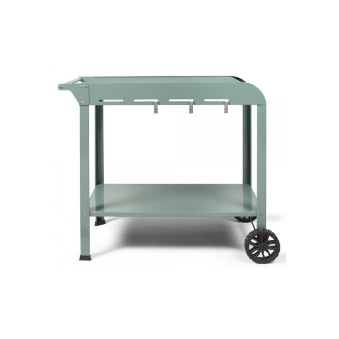 LIVOO Plancha Trolley – Robuuste Buitenkeukenoplossing in Groen/Zwart