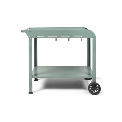 LIVOO Plancha Trolley – Robuuste Buitenkeukenoplossing in Groen/Zwart