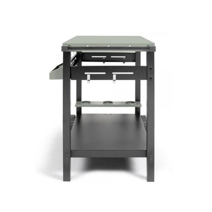 LIVOO Plancha Trolley – Mobiele Buitenkeuken in Groen/Zwart