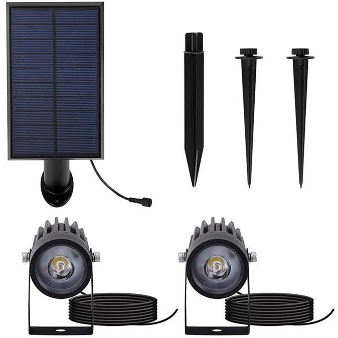 LUMISKY ROUNDY 2-in-1 Zonnespots – Dubbele LED Spots om te Plakken of te Monteren (27 cm)