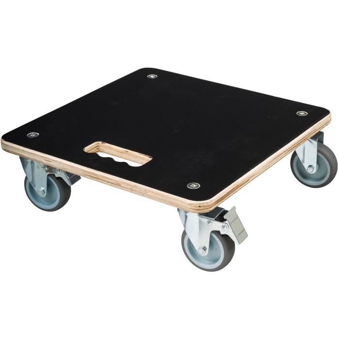 Natuur Vierkante Plantenwagen 38x38 cm Zwart Hout 446407