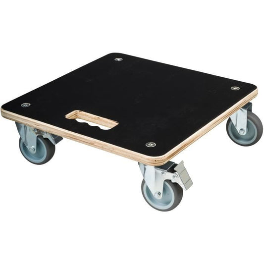 Natuur Vierkante Plantenwagen 38x38 cm Zwart Hout 446407