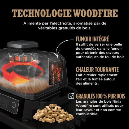 NINJA OG701EU Elektrische Barbecue & Rookoven – 3-in-1 Grill, Roker en Airfryer met Antiaanbaklaag