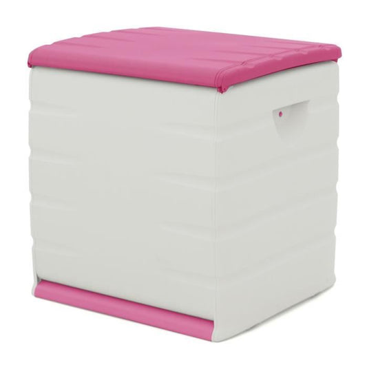 PLASTIKEN Opbergkist met Wielen – 190 L Ruimte in Beige/Fuchsia