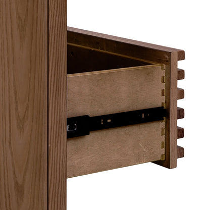 TANNER SIX DRAWER ASH WOOD DRESSER IN ROUX Japandi Stijlvol en Functioneel – Rustgevende Ladekast in Warm Essenhout