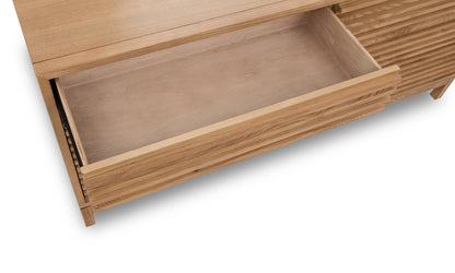 TANNER SIX DRAWER ASH WOOD DRESSER IN FLAXEN Minimalistische Klasse in Japandi-Stijl – Elegante Ladekast met Subtiele Details