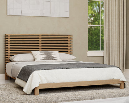 TANNER EU KING 160 X 200 PLATFORM BED IN FLAXEN Japandi Slaapcomfort – Minimalistisch Design met Warme Natuurtinten
