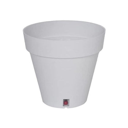 RIVIERA LOFT ronde bloembak – Stijlvol kunststof design met een diameter van 30 cm in wit