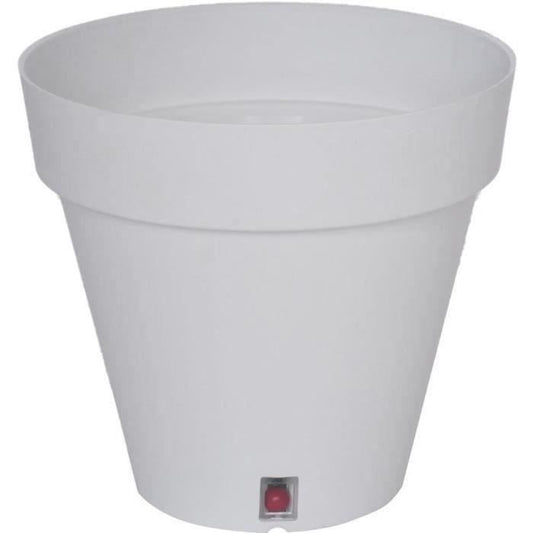 RIVIERA LOFT ronde bloembak – Stijlvol kunststof design met een diameter van 30 cm in wit
