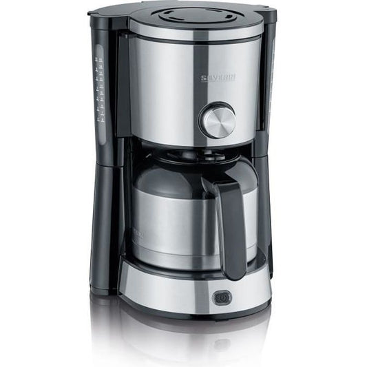 SEVERIN KA4845 TypeSwitch Filterkoffiezetapparaat – Isotherm, 1L, 8 Kopjes – RVS/Zwart met Aromakeuze