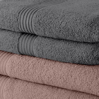 Set van 5 TODAY Badlakens 70 × 130 cm – 100% Katoen – 3 Zandroze + 2 Staal Zacht, Praktisch & Kleurrijk – Ideaal voor Strand, Badkamer of Wellness