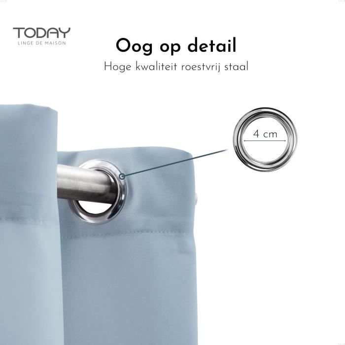 TODAY ESTISTIAL GORDIJN MET OOGJES 140 × 240 CM – DENIM Trendy en Tijdloos – Stijlvol Gordijn voor een Moderne Look