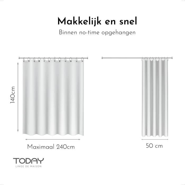 TODAY ESTISTIAL GORDIJN MET OOGJES 140 × 240 CM – DENIM Trendy en Tijdloos – Stijlvol Gordijn voor een Moderne Look