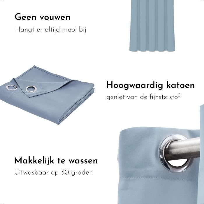 TODAY ESTISTIAL GORDIJN MET OOGJES 140 × 240 CM – DENIM Trendy en Tijdloos – Stijlvol Gordijn voor een Moderne Look
