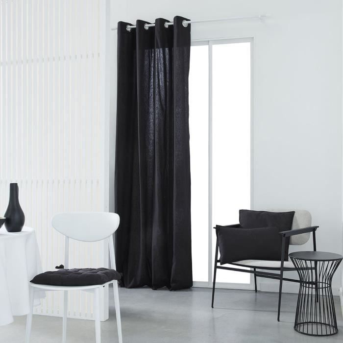 TODAY ESSENTIEEL GORDIJN MET OOGJES 140 × 240 CM – HOUTSKOOL Tijdloze Stijl in Donkere Tinten – Modern Gordijn met Ringen