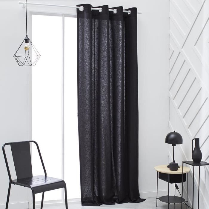 TODAY ESSENTIEEL GORDIJN MET OOGJES 140 × 240 CM – HOUTSKOOL Tijdloze Stijl in Donkere Tinten – Modern Gordijn met Ringen