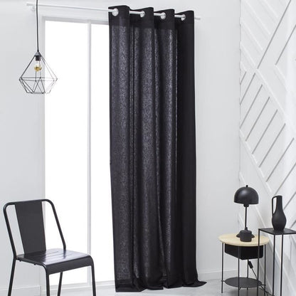 TODAY ESSENTIEEL GORDIJN MET OOGJES 140 × 240 CM – HOUTSKOOL Tijdloze Stijl in Donkere Tinten – Modern Gordijn met Ringen