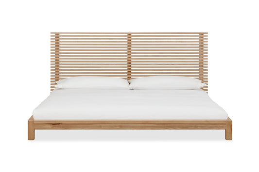 TANNER EU SUPER KING 180 X 200 PLATFORM BED IN FLAXEN Japandi Design in Groot Formaat – Rust, Ruimte en Natuurlijke Stijl