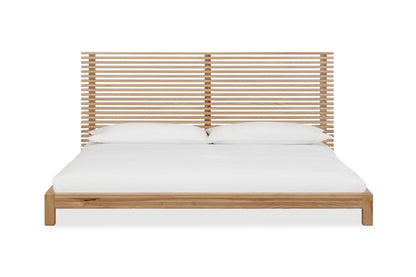 TANNER EU KING 160 X 200 PLATFORM BED IN FLAXEN Japandi Slaapcomfort – Minimalistisch Design met Warme Natuurtinten