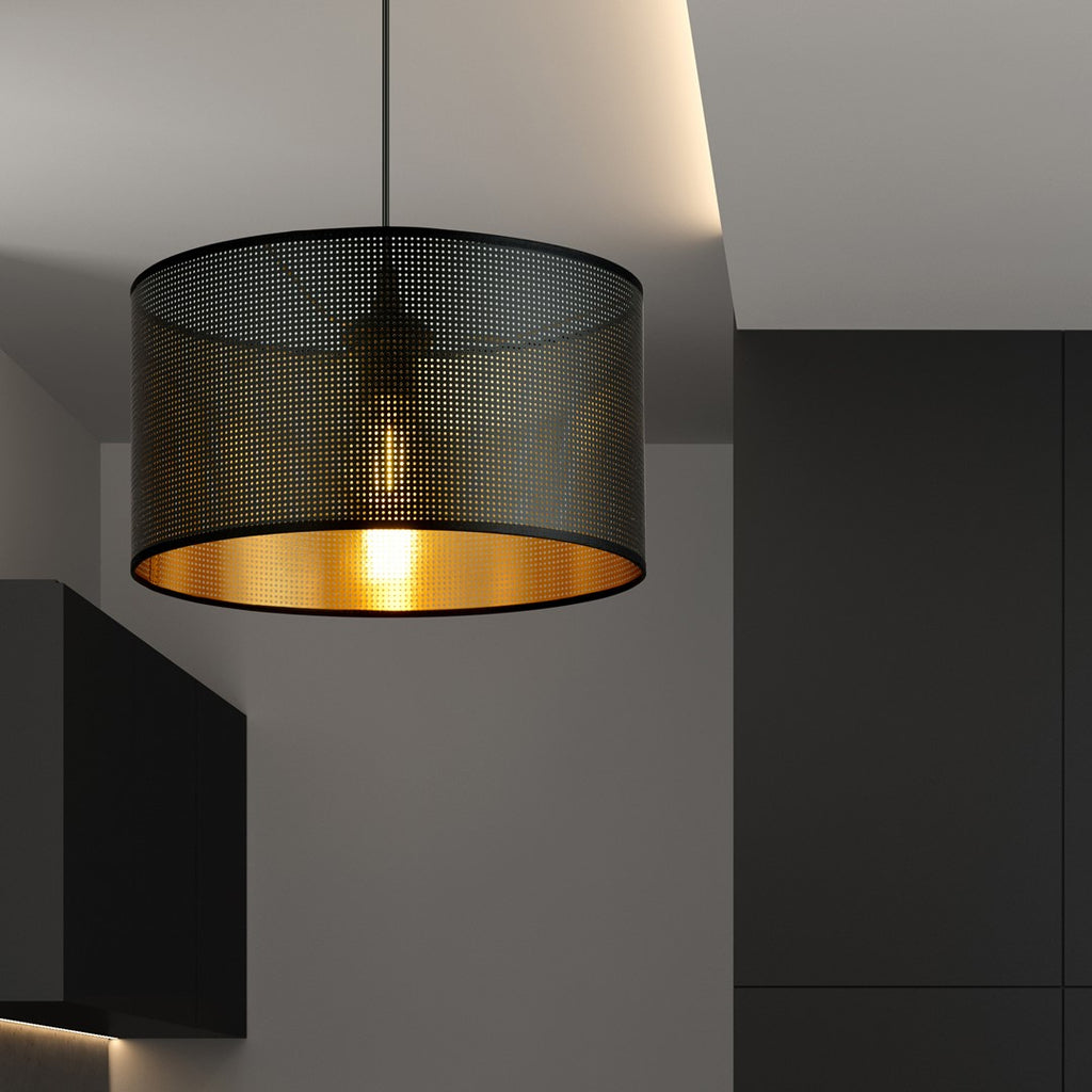 ASTON Hanglamp – Stijlvol Minimalisme met Zwarte & Gouden Accenten