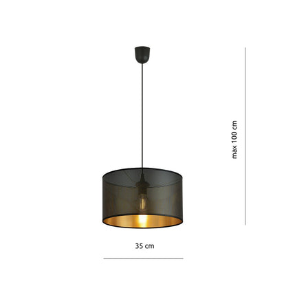 ASTON Hanglamp – Stijlvol Minimalisme met Zwarte & Gouden Accenten