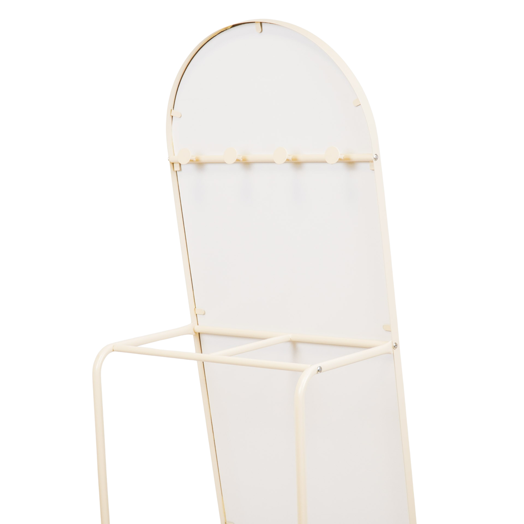 Mirror - Fitting Mirror + Clothes Rack - Metal - Sand - 45x43x150cm