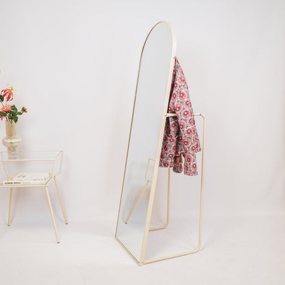 Mirror - Fitting Mirror + Clothes Rack - Metal - Sand - 45x43x150cm