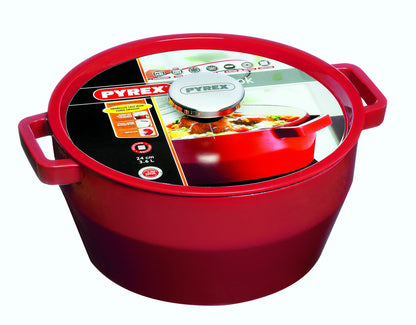 Pyrex Slowcook Braadpan – Rond, 3L – Rood