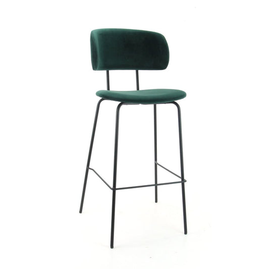 Workliving Bo RS barstoel – Velvet Earth Teal – Retro look met extra comfort en stijlvolle details