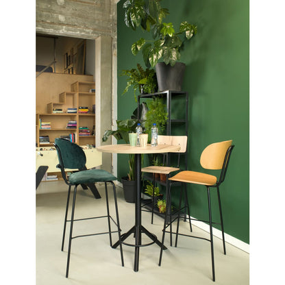 Workliving Bo RS barstoel – Velvet Earth Teal – Retro look met extra comfort en stijlvolle details