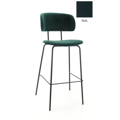 Workliving Bo RS barstoel – Velvet Earth Teal – Retro look met extra comfort en stijlvolle details