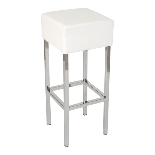 WORKLIVING Skai Wit/Chroom – Minimalistische barkruk met modern comfort