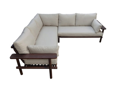 Zambra Lounge Hoekset – Stijlvolle Lounge met Acaciahout en Outdoor Vlechtwerk