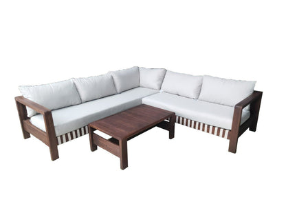 Zambra Lounge Hoekset – Stijlvolle Lounge met Acaciahout en Outdoor Vlechtwerk
